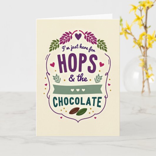 Hops And Chocolate Fun Greeting Card カード (黄色い花)