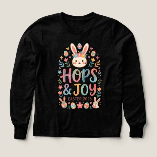 Hops & Joy Easter Shirt for Kids (デザイン正面)