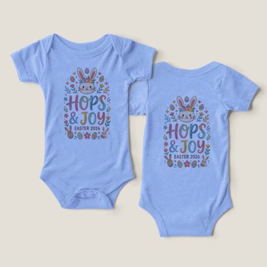 Hops & Joy Easter Shirt for Kids (デザイン正面&裏面)