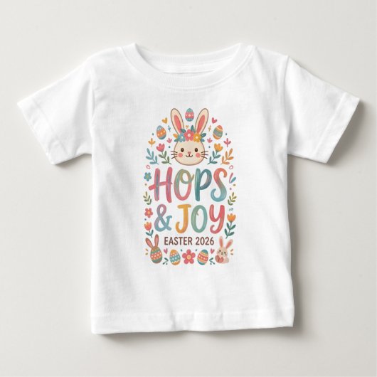 Hops & Joy Easter Shirt for Kids ベビーTシャツ (正面)