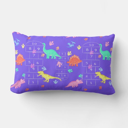 Hopscotch Dinosaur throw pillow ランバークッション (正面)