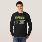 Hoptimist Graphic Green Hop Humour Craft Brew Fun Tシャツ (正面フル)