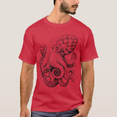 Hoptopushe Beer Drinking Octopus Tシャツ (正面)