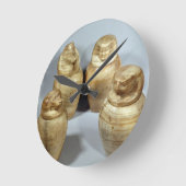 Hor irオウム、Saite (アラバスター)のカノプス壺 ラウンド壁時計 (傾斜)