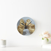 Hor irオウム、Saite (アラバスター)のカノプス壺 ラウンド壁時計 (ホーム)