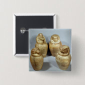 Hor irオウム、Saite (アラバスター)のカノプス壺 缶バッジ (正面&裏面)