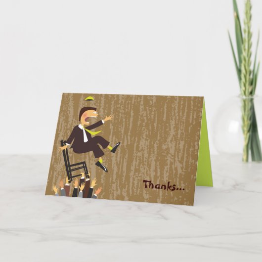 Horaの椅子のダンスによって折られるサンキューカード サンキューカード (正面)