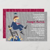 Horaの椅子のダンスのバーのバルミツワーの招待状 招待状 (正面/裏面)