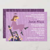 Horaの椅子のダンスのバーのバルミツワーの招待状 招待状 (正面/裏面)