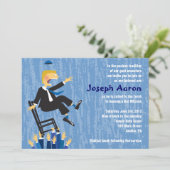 Horaの椅子のダンスのバーのバルミツワーの招待状 招待状 (スタンド正面)