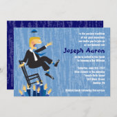 Horaの椅子のダンスのバーのバルミツワーの招待状 招待状 (正面/裏面)