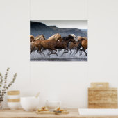 Horde chevaux, Papier poster (mat) ポスター (キッチン)