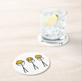 Horen, zien en zwijgen tekening. Drie aapjes ラウンドペーパーコースター (インサイチュ)