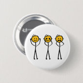 Horen, zien en zwijgen tekening. Drie aapjes 缶バッジ (正面&裏面)