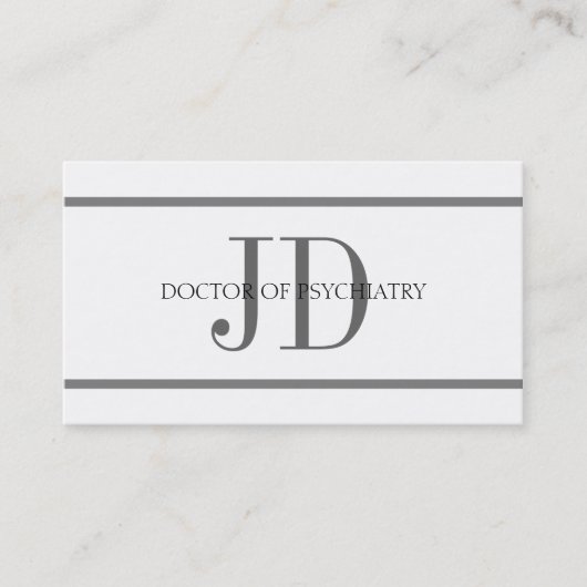 HorizストライプなW/W精神科医 名刺 (正面)