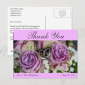 Horiz. Pink Customの結婚式の写真は感謝していしています ポストカード (正面/裏面)