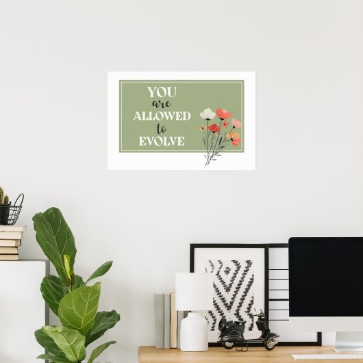 Horizontal Affirmation Wall Art – You Are Allowed  ポスター (ホームオフィス)