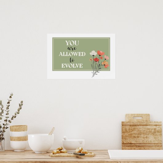 Horizontal Affirmation Wall Art – You Are Allowed  ポスター (キッチン)
