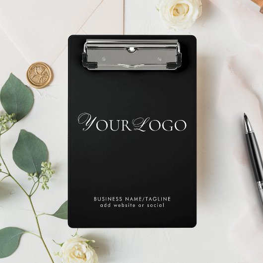 Horizontal Black Business Company カスタム Thin Logo ミニクリップボード