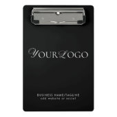 Horizontal Black Business Company カスタム Thin Logo ミニクリップボード (正面)