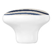 horizontal blue and white abstract stripes セラミックノブ (側面)