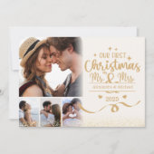 Horizontal First Christmas 4 Photo シーズンカード (正面)