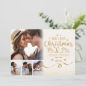 Horizontal First Christmas 4 Photo シーズンカード (スタンド正面)