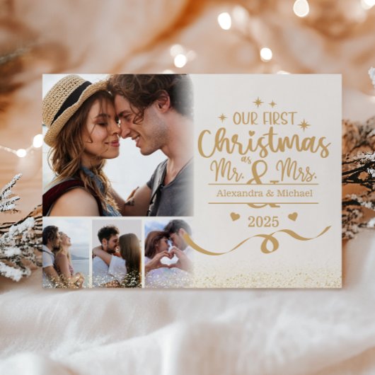 Horizontal First Christmas 4 Photo シーズンカード