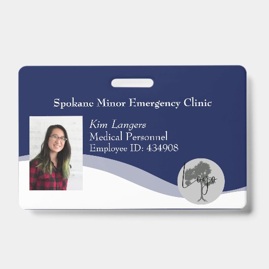 Horizontal ID Lanyard Badge Business Medical（横型IDラ バッジ (正面)