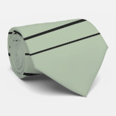 Horizontal lines, black stripes on green ネクタイ (ロール)