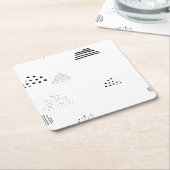 Horizontal, Medium Grey Paper Coaster スクエアペーパーコースター (アングル)