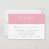  Horizontal Pink Simple Menu Choice RSVP Card (正面)