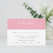  Horizontal Pink Simple Menu Choice RSVP Card (スタンド正面)