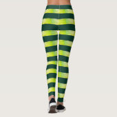 Horizontal Stripe Yellow Green Glossy Pattern レギンス (裏面)