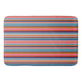 Horizontal stripes blue pink terracotta retro  バスマット (正面)