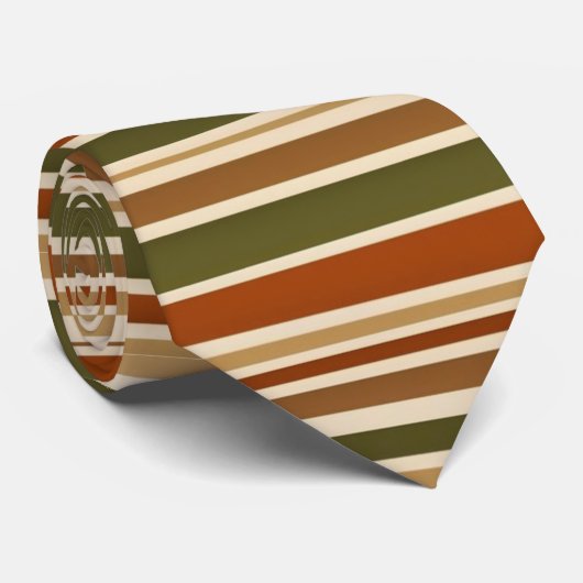 horizontal   stripes in  retro autumn mood  ネクタイ (ロール)