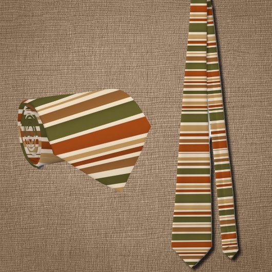 horizontal stripes in retro autumn mood ネクタイ