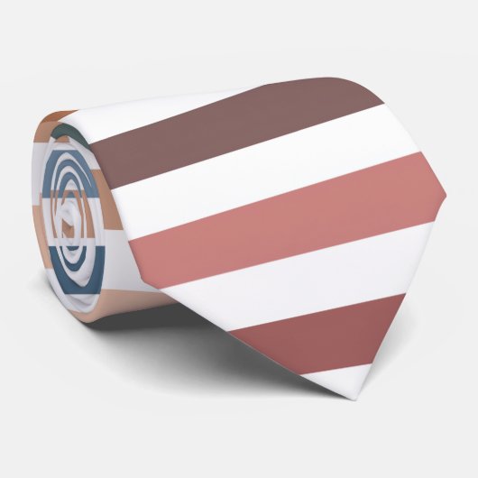 Horizontal Terracotta and Teal Stripes ネクタイ (ロール)