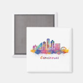 horizonte cincinnati acuarela マグネット (正面/裏面)