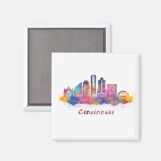 horizonte cincinnati acuarela マグネット (正面/裏面)