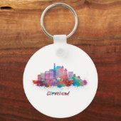 horizonte de cleveland acuarela キーホルダー (正面)