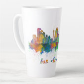 horizonte de san antonio acuarela カフェラテマグ (左アングル)