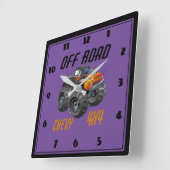 Horloge camion monstre pour chambre d'enfant スクエア壁時計 (傾斜)