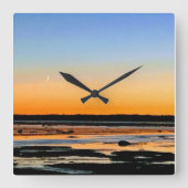 horloge carré croissant de lune スクエア壁時計 (正面)