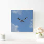 horloge ciel bleu avion trace スクエア壁時計 (ホーム)