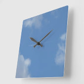 horloge ciel bleu avion trace スクエア壁時計 (傾斜)