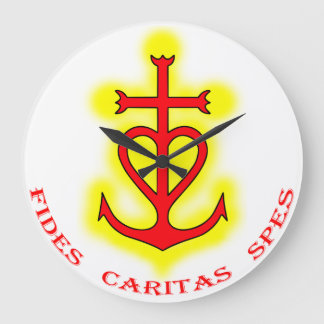 Horloge Croix camarguaise (Fides Caritas Spes) ラージ壁時計