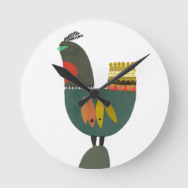 Horloge décorative motif oiseau coloré ラウンド壁時計