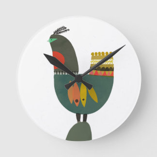 Horloge décorative motif oiseau coloré ラウンド壁時計