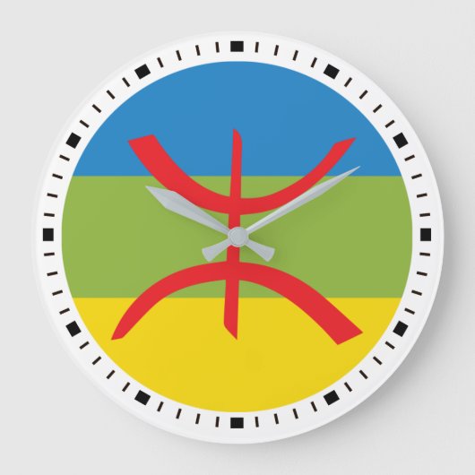 Horloge drapeau Amazigh ラージ壁時計 (正面)